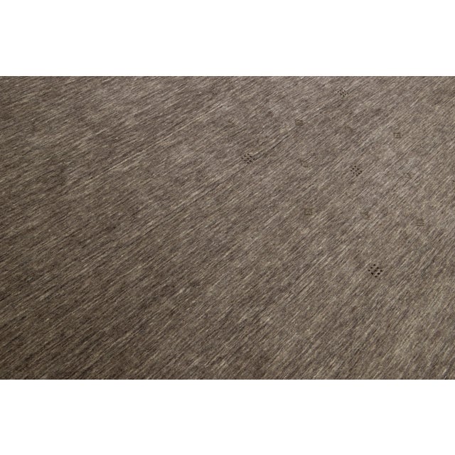 Textile Modern Hand-Loomed Brown Minimalist Gabbeh Wool Rug For Sale - Image 7 of 8