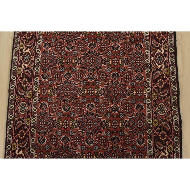 1990s Fine Bidjar Runner 2’8” X 9’9” Red Wool Vintage Traditional Hand-Knotted Rug For Sale - Image 5 of 12