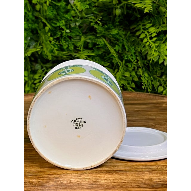 Arabia Vintage Arabia Pomona Jar With Green Apples For Sale - Image 4 of 5