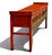 Monumental 8 Ft Extra Long 19th Century Chinese Console Altar Table Carved 5 Drawers Red Orange Green For Sale - Image 12 of 16