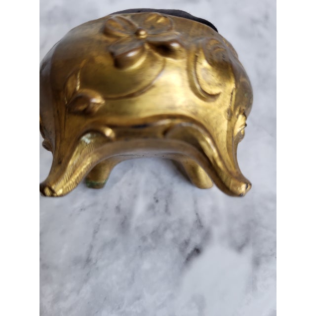 Brass Antique Brass Footed Floral Pincushion For Sale - Image 8 of 10