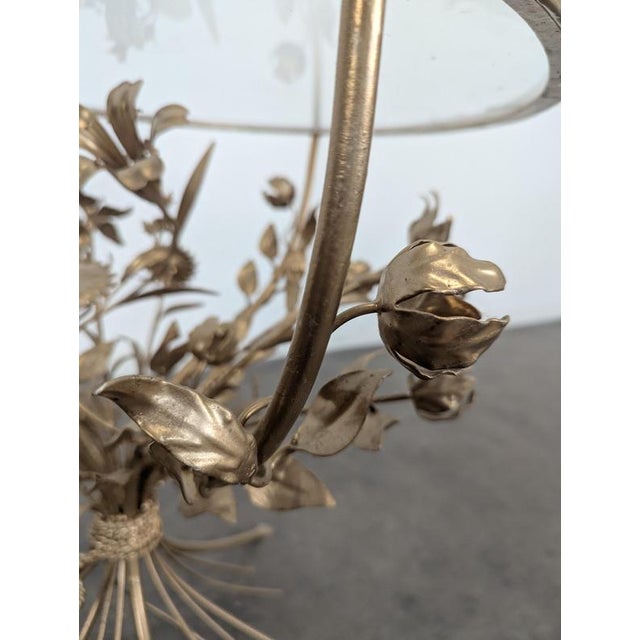 Brass and Glass Coffee Table in the style of Hans Kogl For Sale - Image 5 of 7