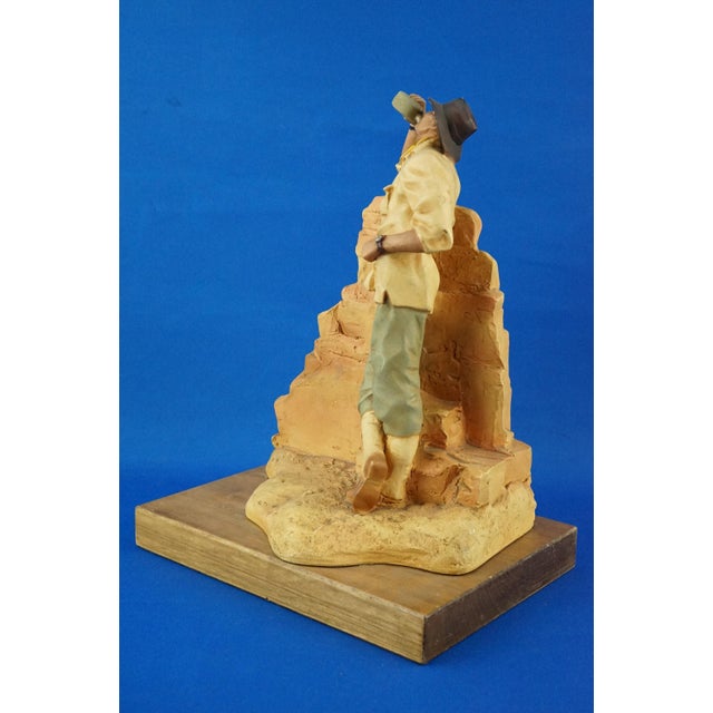 Item description: Large Avirex advertising figurine for shop windows, made of resin with a wooden base, depicting an...