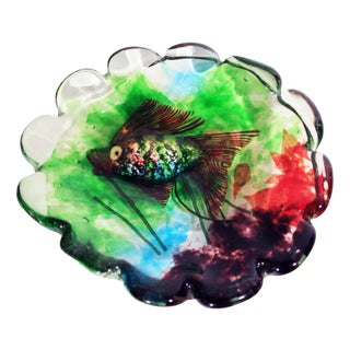 Murano Glass Bowl with Aquarium Fusion from Cenedese For Sale