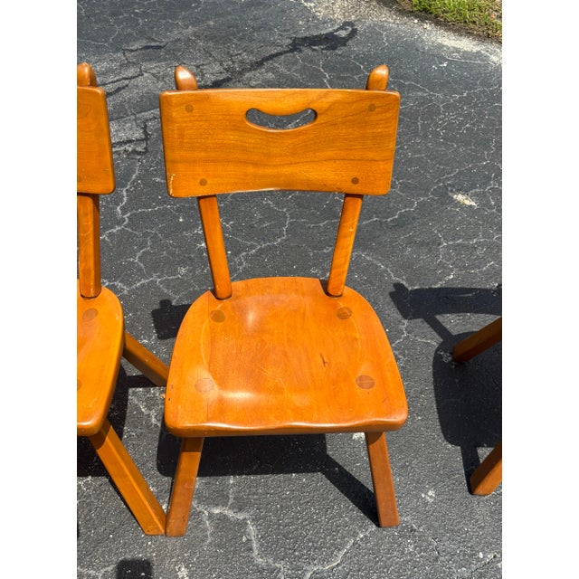 1950s Set of 4 Cushman Colonial Creations Solid Maple Dining Chairs For Sale - Image 10 of 12