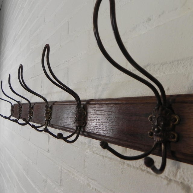 Wall Coat Rack with 7 Hooks with Gargoyles, 1930s For Sale - Image 10 of 12