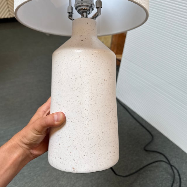 2010s Rejuvenation Leahy Speckled Ceramic Table Lamp For Sale - Image 5 of 9