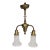 Early Electric Brass and Glass Two Arm Light Fixture C. 1900/20's For Sale
