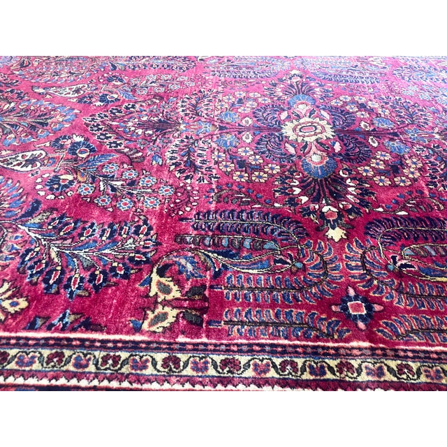 Antique Persian Sarouk Rug For Sale In Chicago - Image 6 of 10
