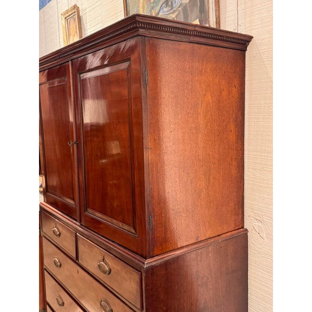 19th Century Mahogany Cabinet With Dresser Base For Sale - Image 11 of 16