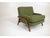 Mid century lounge chairs. Set was reupholstered for listing. Walnut wood trim was refinished. We used a green chenille,...