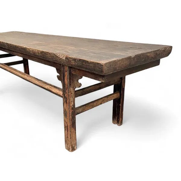 Brown Naturally Aged 84" Inch Long Antique Chinese Bench For Sale - Image 8 of 8