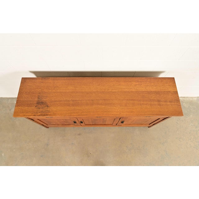 L. & J. G. Stickley Mission Oak Arts & Crafts Sideboard or Bar Cabinet For Sale - Image 15 of 18