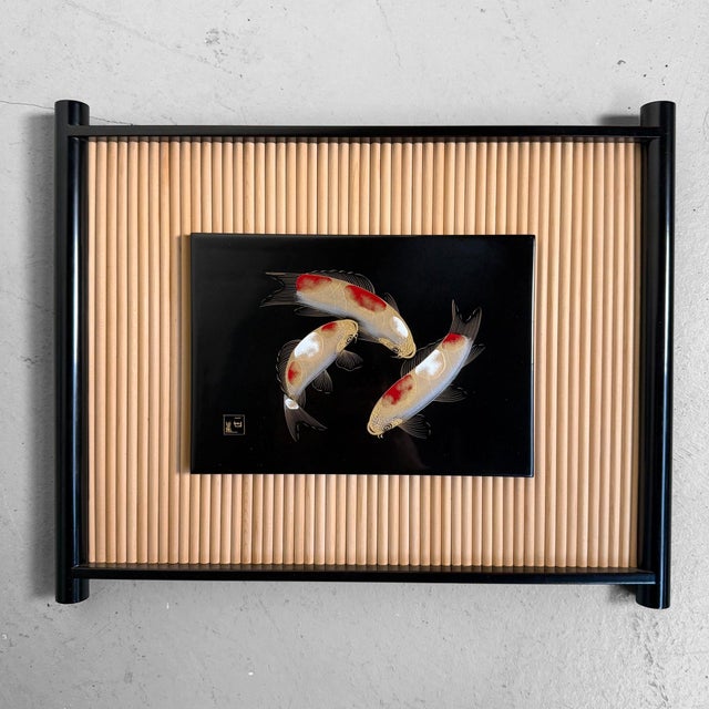 Wajima Lacquer Panel with Koi, 1970s For Sale - Image 18 of 18