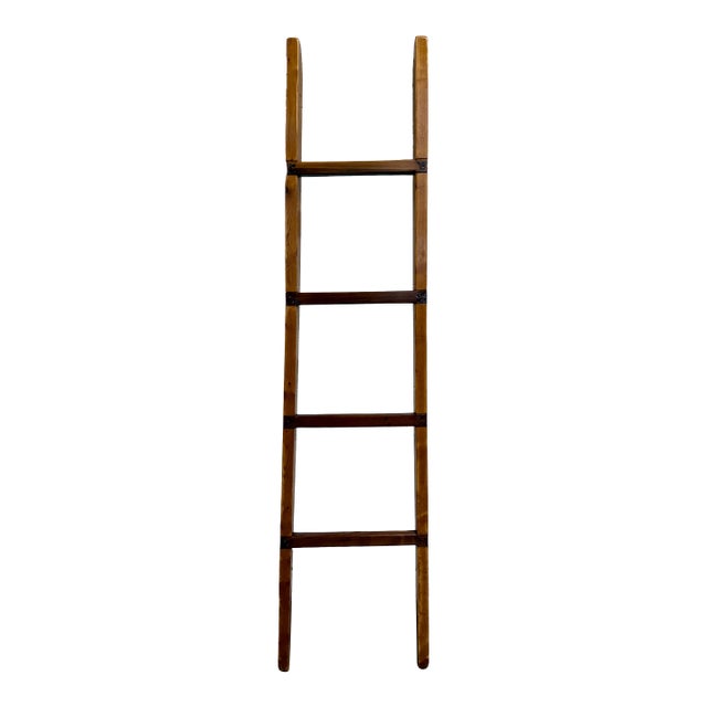 Vintage 86 Inch Solid Pine Blanket Ladder For Sale