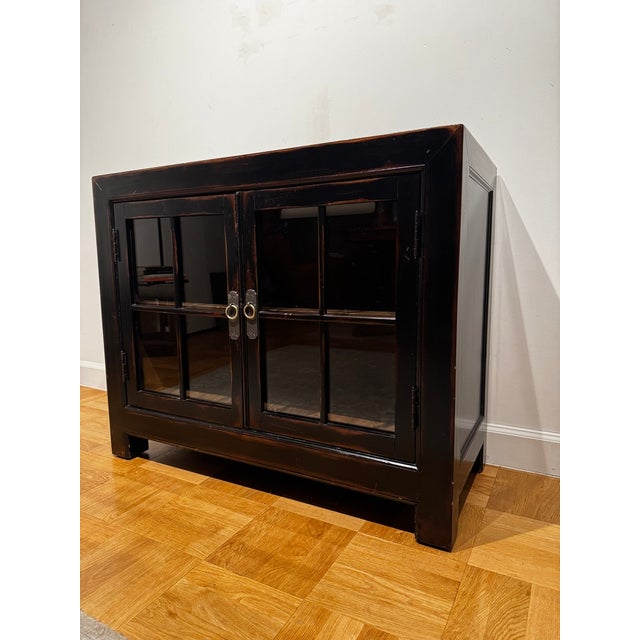 Ethan Allen Ming Small Media Cabinet in Aged Ember Black, 2017 For Sale - Image 18 of 18