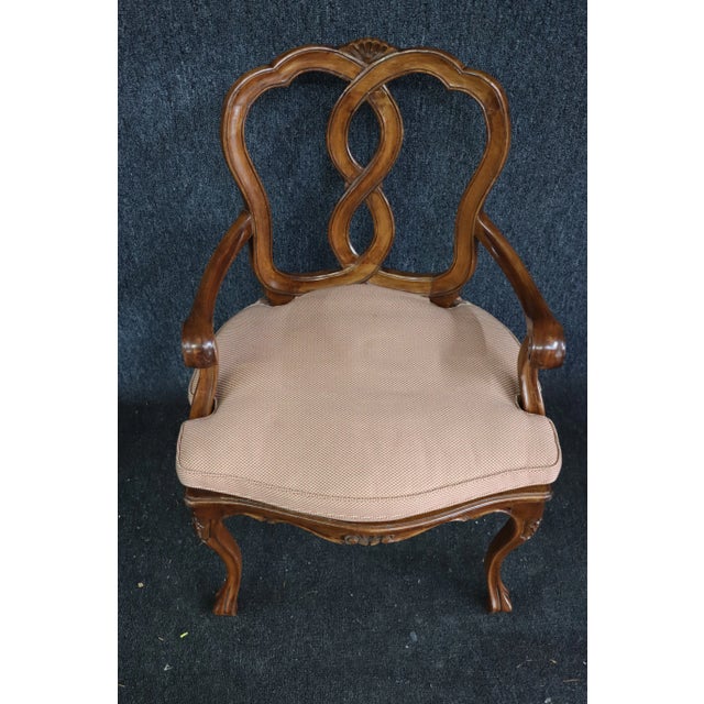 Italian Style Walnut Carved Open Armchair For Sale In Philadelphia - Image 6 of 7