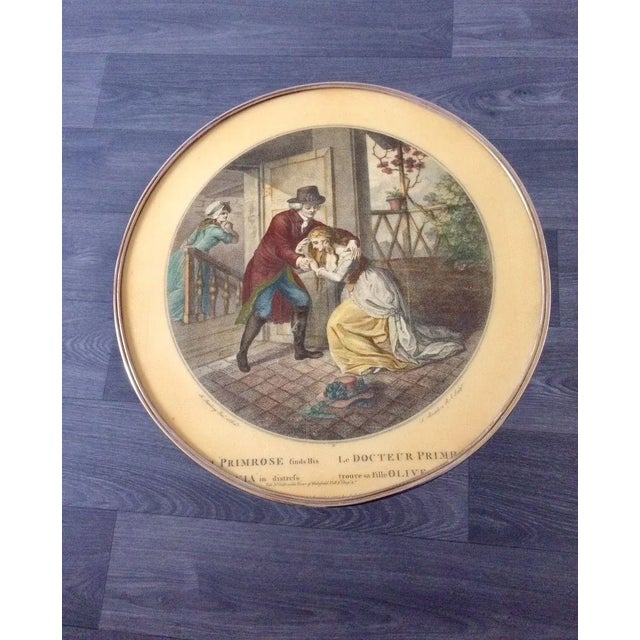 Italian Brass Tripod Side Table with Printed Top, 1950s For Sale - Image 6 of 13