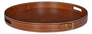 Maitland-Smith Leather Buckle Tray