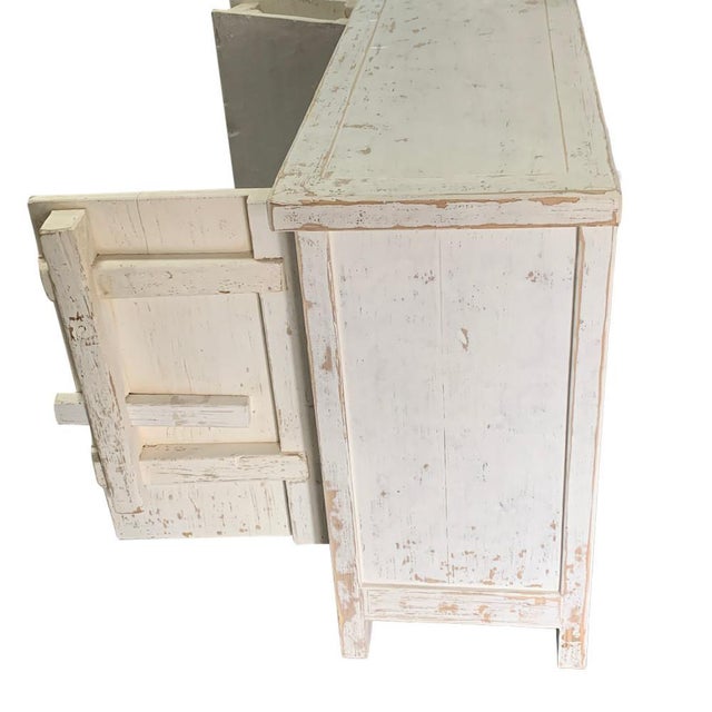 Elm Wood 4-Door Sideboard For Sale - Image 4 of 8