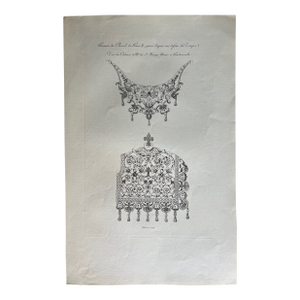 Mid 19th Century Etching Reproduction of Henry II's Horse Harness by Nicolas Xavier Willemin