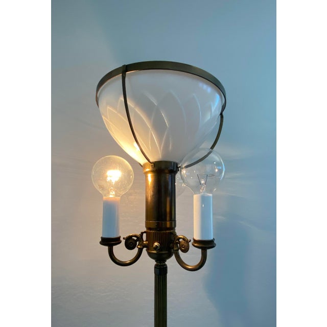 Mutual Sunset Lamp Co. 1930s Mutual Sunset Lamp Company Antique Torchiere Floor Lamp For Sale - Image 4 of 6