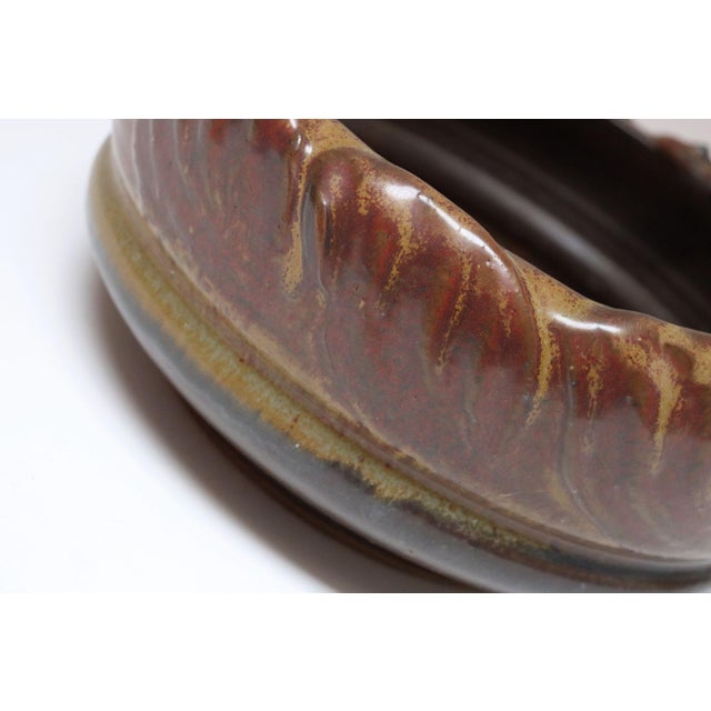 Vintage Matte Maroon Glazed Ceramic Planter Bowl by Deanna Nichols For Sale - Image 12 of 15