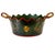 A vintage Italian tole oval cachepot jardiniere in the classic Florentine style. Hand-painted in a deep, faux-marbled...