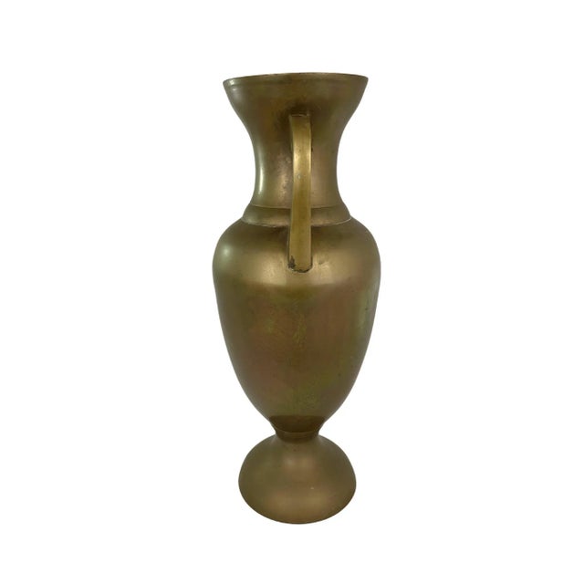 Mid-Century Solid Brass Trophy Vase For Sale - Image 4 of 5