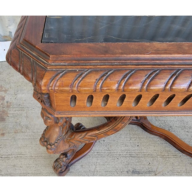 1930s Antique Figural Carved Marble Top Side Table C. 1930's For Sale - Image 5 of 9