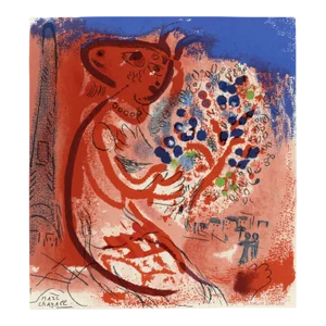 1965 Marc Chagall Homage to Dufy Lithograph 5 Composition