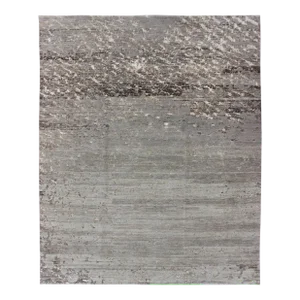 Finely Woven Wool and Silk Modern Rug From Nepal by Keivan Woven Arts