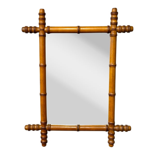 1930s French Faux Bamboo Mirror For Sale