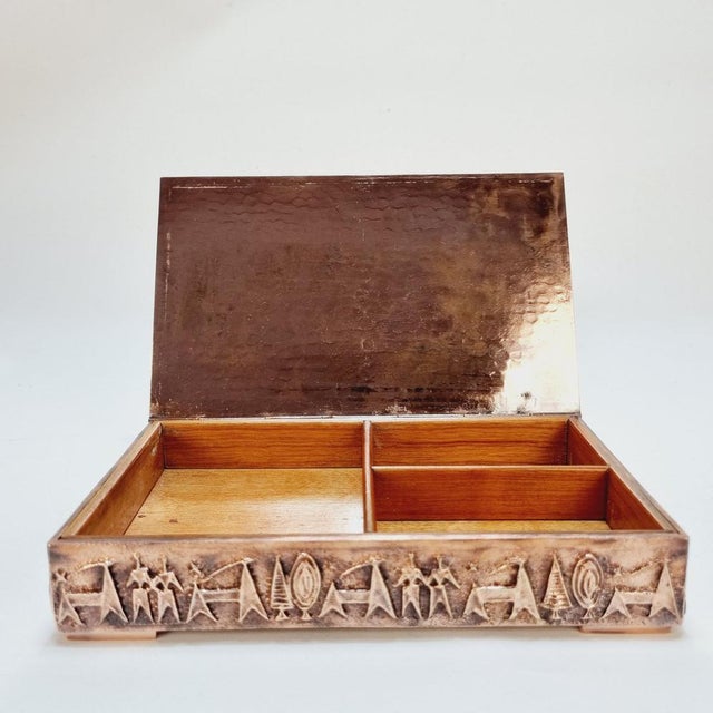 Copper Mid-Century Modern Copper Cigar Box by Ilona Jónás, 1970s For Sale - Image 8 of 12
