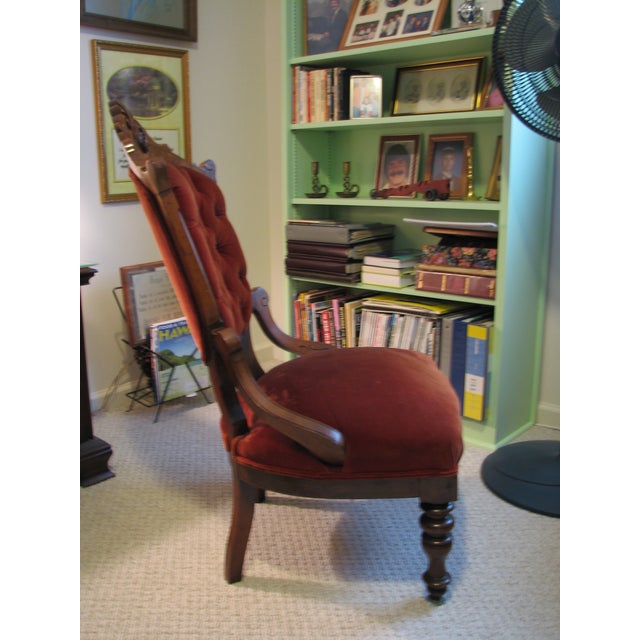 Late 18th Century Antique Victorian Renaissance Revival Carved Walnut Armchair, Circa 1880 For Sale - Image 5 of 10