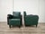 An elegant pair of Italian Art Deco armchairs dating back to the 1940s, characterized by a minimalist design and soft,...