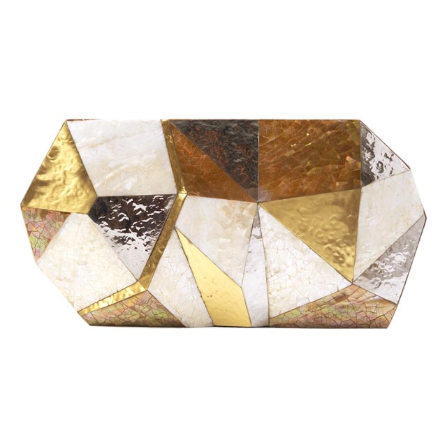 Vivienne Faceted Minaudiere in Gold / Silver/ White For Sale