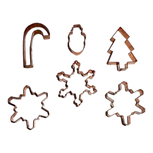 2000s Crate and Barrel Copper Cookie Cutters - Set of 6