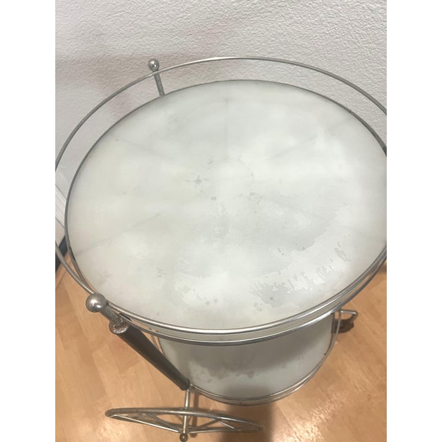 Mid-Century Modern Mid Century Modern Bar Tea Cart Glass Shelves For Sale - Image 3 of 9