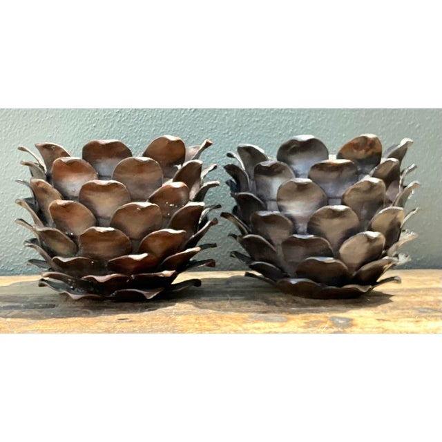 Vintage Alexander Lamont Patinated Bronze Bread Apples - A Pair For Sale - Image 10 of 12