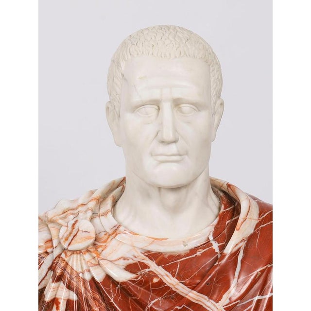 Vintage Portrait Bust of Roman Emperor Otho, 20th Century, Carrara Marble For Sale - Image 5 of 15