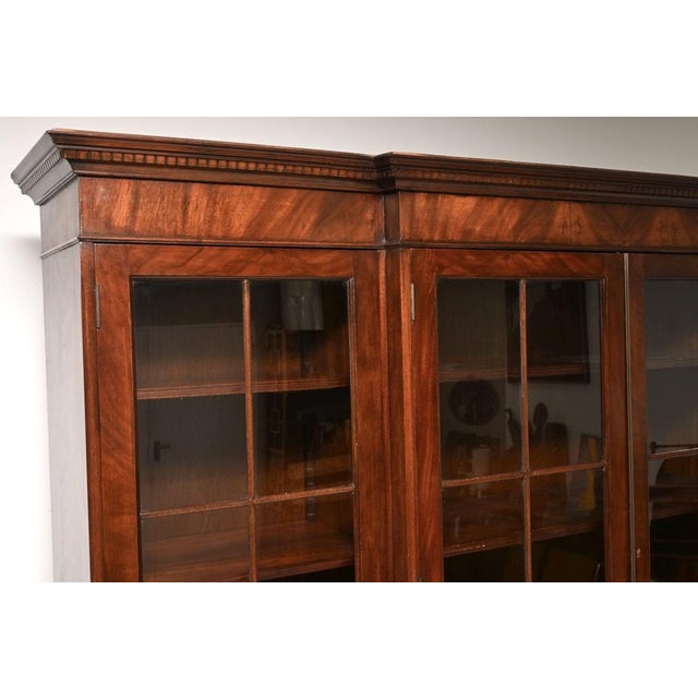 Vintage Georgian Breakfront Bookcase, 1930s For Sale - Image 9 of 14