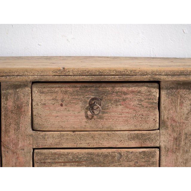 Brown Vintage Pine Low Sideboard, 1920 For Sale - Image 8 of 13