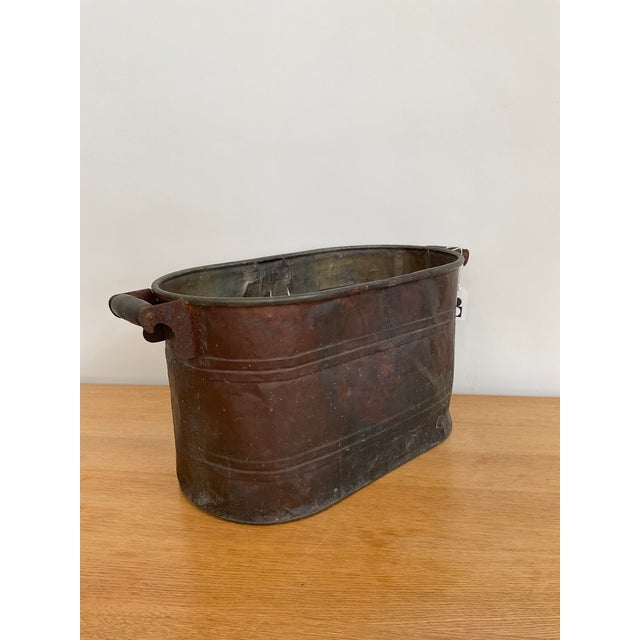 Antique Copper Boiler Tub For Sale - Image 9 of 12