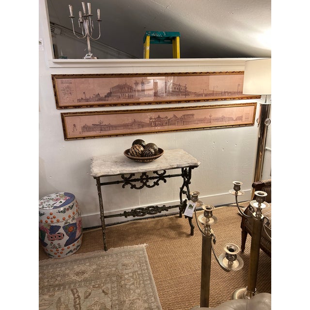 Italian Long Framed Architectural Renderings of Venice & the Vatican -A Pair For Sale - Image 3 of 10