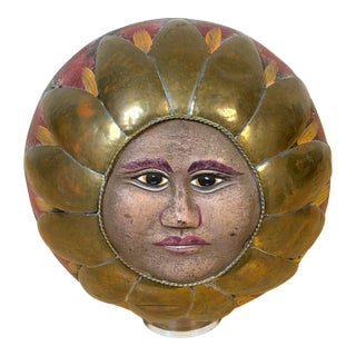 Bustamante School Mexican Sun Sculpture on Lucite Stand For Sale