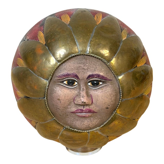 Bustamante School Mexican Sun Sculpture on Lucite Stand For Sale