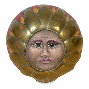 Bustamante School Mexican Sun Sculpture on Lucite Stand
