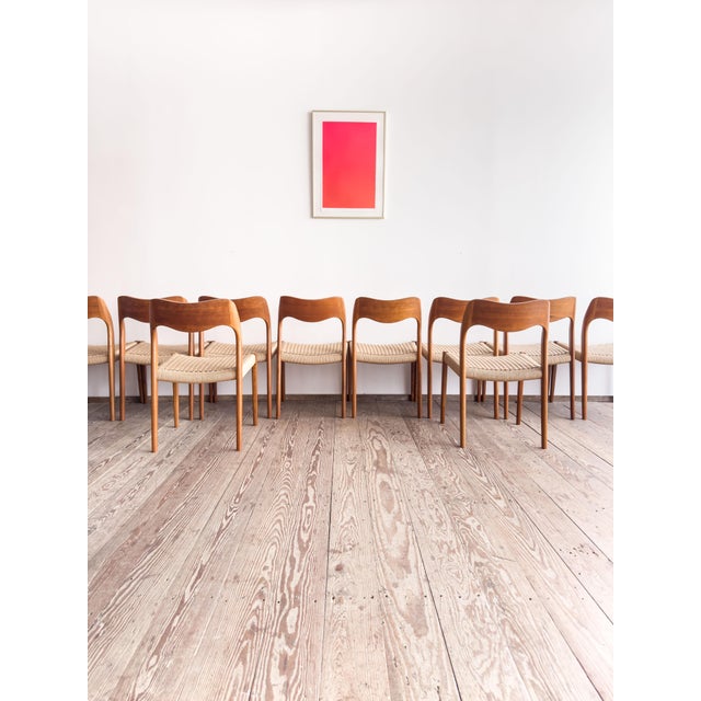 Wood Model 71 Dining Room Chairs by Niels O. Møller for J.L. Møllers, Set of 10 For Sale - Image 7 of 18