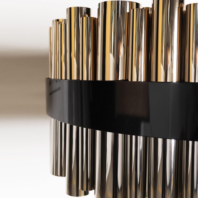 Gold Granville Round Suspension Lamp by Creativemary For Sale - Image 8 of 12